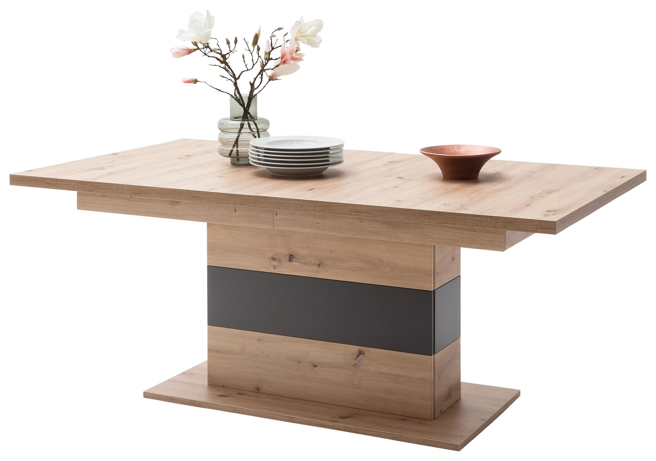 ESSTISCH in Holzwerkstoff 180-280/100/77 cm  - Eichefarben/Anthrazit, Design, Holzwerkstoff (180-280/100/77cm) - Livetastic