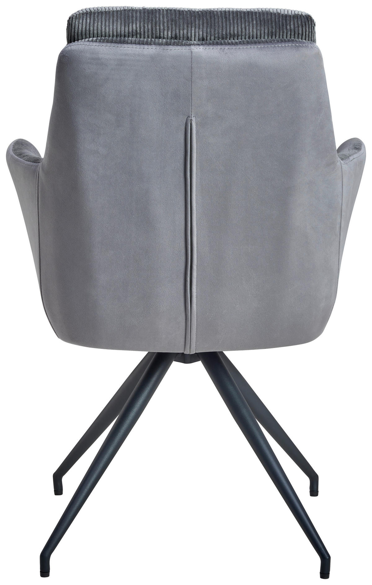 ARMLEHNSTUHL  in Eisen Webstoff, Cord, Samt  - Schwarz/Grau, LIFESTYLE, Textil/Metall (60/94/64cm) - MID.YOU