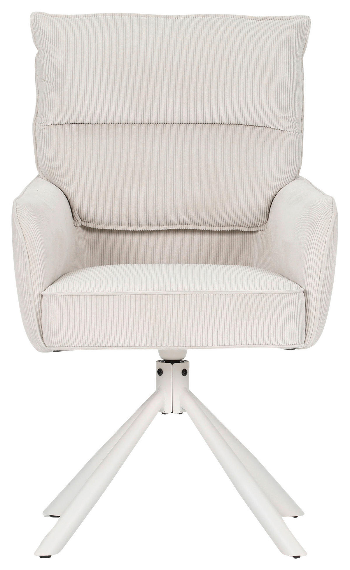 ARMLEHNSTUHL  Stoffauswahl, Sitzfläche 360° drehbar, automatische Rückholfunktion Cord  - Beige/Creme, Design, Textil/Metall (60/95/62cm) - Novel