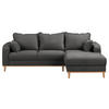 ECKSOFA Beata Dunkelgrau Mikrofaser  - Wengefarben/Dunkelgrau, Design, Holz/Textil (230/150cm) - Livetastic