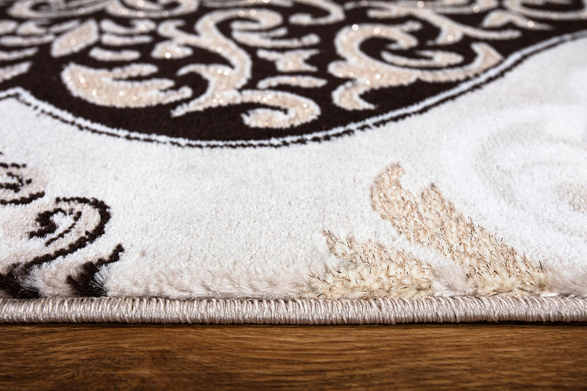 VINTAGE-TEPPICH 120/170 cm Eleysa Schwarz, Weiß, Beige  - Beige/Schwarz, LIFESTYLE, Textil (120/170cm)