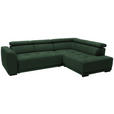 ECKSOFA in Struktur Grün  284/205 cm  - Schwarz/Grün, Design, Kunststoff/Textil (284/205cm) - Xora