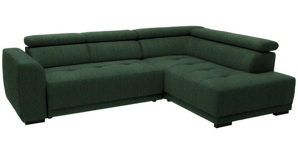 ECKSOFA in Struktur Grün 284/205 cm - Schwarz/Grün, Design, Kunststoff/Textil (284/205cm) - Xora