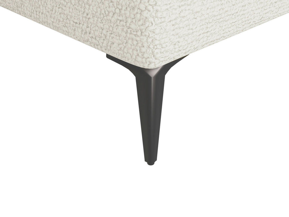 ECKSOFA Creme Struktur, Bouclé  - Creme/Schwarz, Design, Textil (177/276cm) - MID.YOU