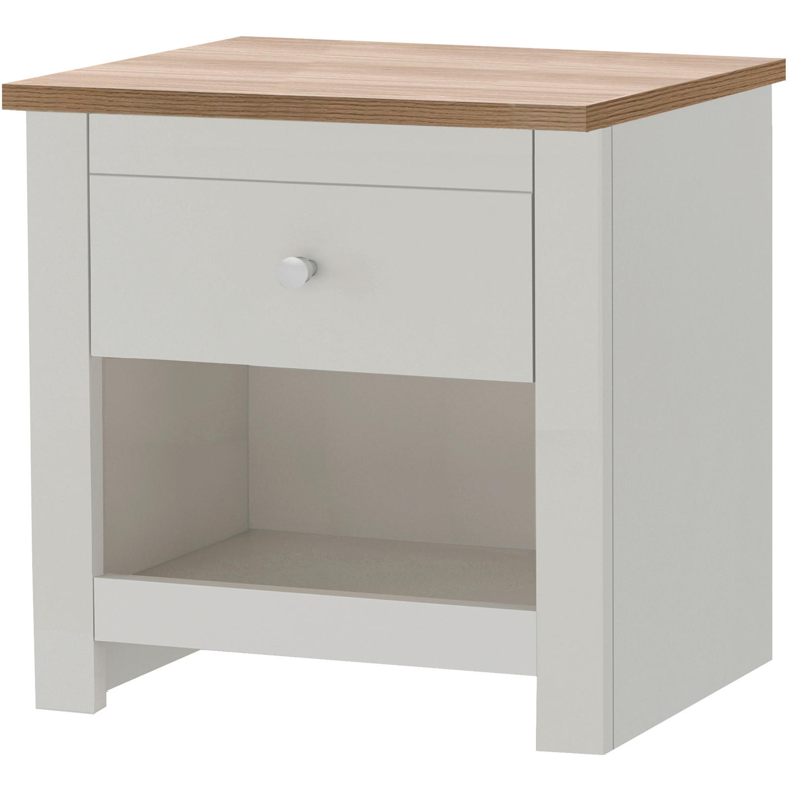 NACHTTISCH 45/46/35 cm  - Eichefarben/Silberfarben, Design, Holzwerkstoff/Metall (45/46/35cm) - MID.YOU