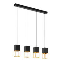 LED-HÄNGELEUCHTE Montebaldo 85/10/110 cm   - Goldfarben/Schwarz, LIFESTYLE, Metall (85/10/110cm) - Eglo