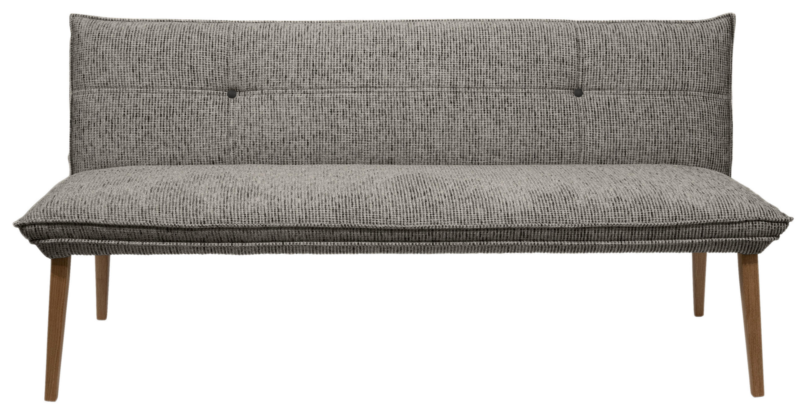 SITZBANK 179/86/65 cm Chenille Anthrazit, Eichefarben Eiche massiv Holz  - Eichefarben/Eschefarben, KONVENTIONELL, Holz/Textil (179/86/65cm) - Valdera