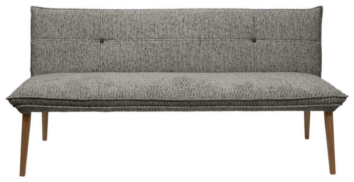 SITZBANK 179/86/65 cm Chenille Anthrazit, Eichefarben Eiche massiv Holz  - Eichefarben/Eschefarben, KONVENTIONELL, Holz/Textil (179/86/65cm) - Valdera