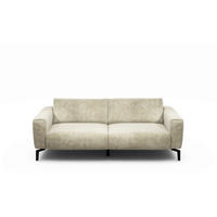 2,5-SITZER Samt Naturfarben  - Schwarz/Naturfarben, Design, Textil/Metall (220/86/86-94cm) - SENSOO