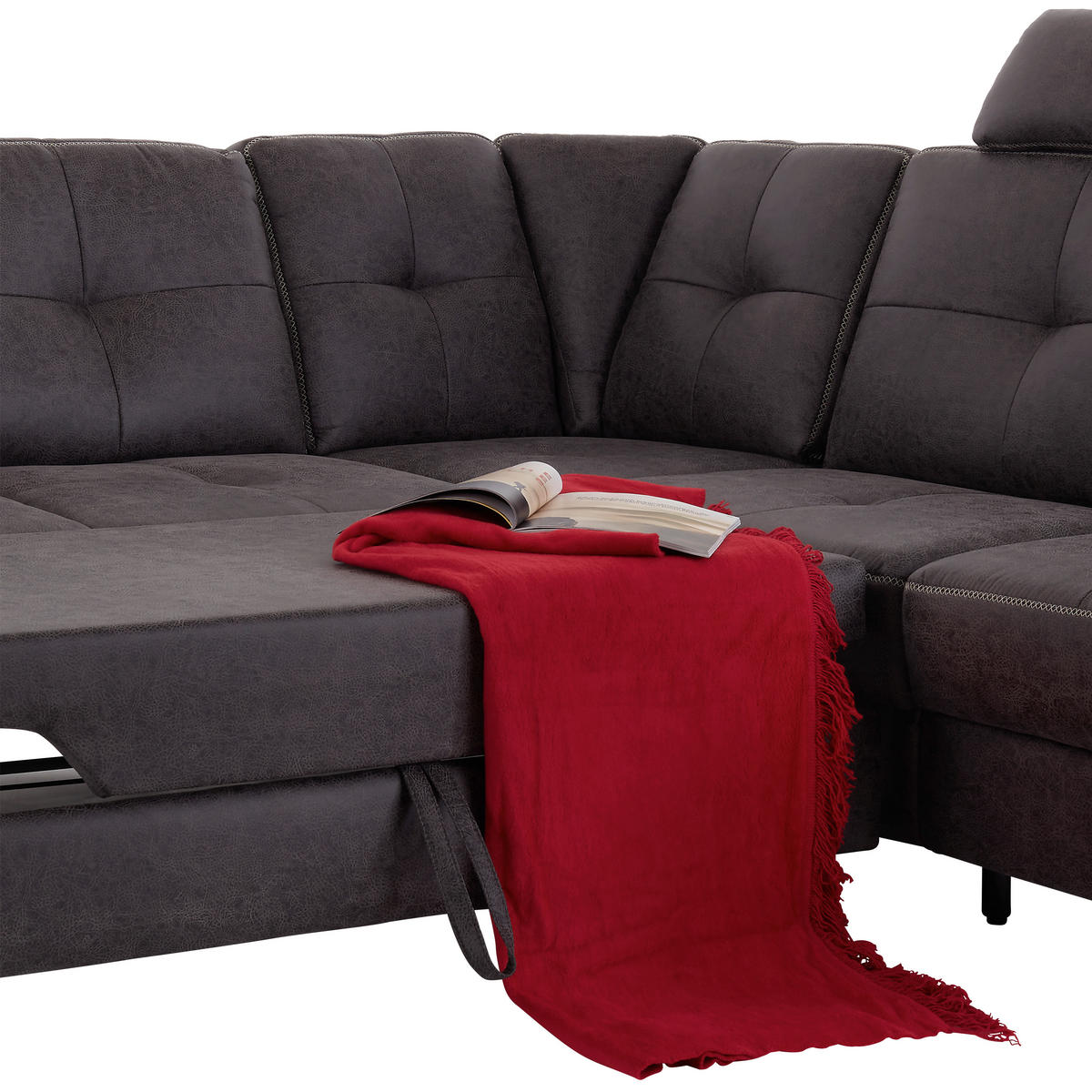 ECKSOFA in Anthrazit  - Anthrazit/Beige, Modern, Textil/Metall (237/219cm) - Sit & More
