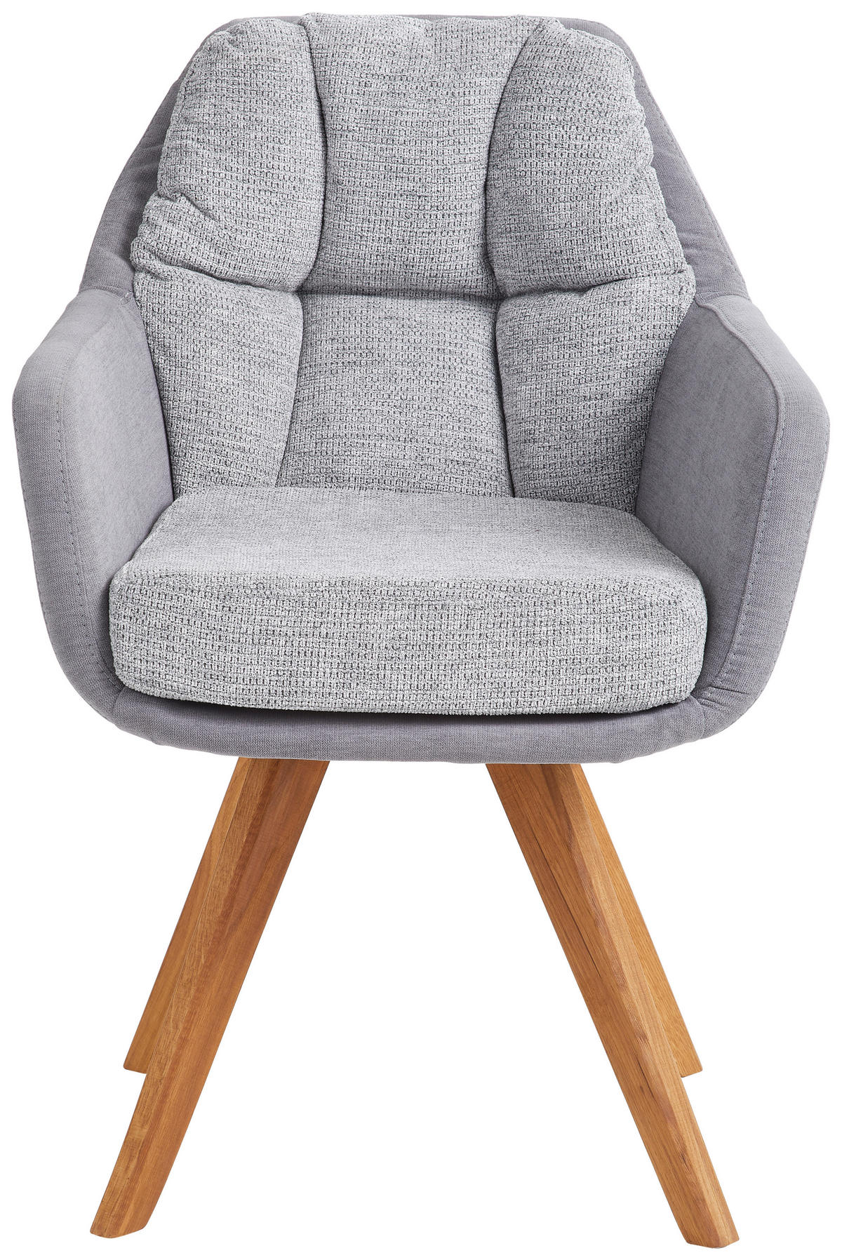 ARMLEHNSTUHL  in Flachgewebe  - Eichefarben/Grau, Design, Holz/Textil (65/85/68cm) - Linea Natura
