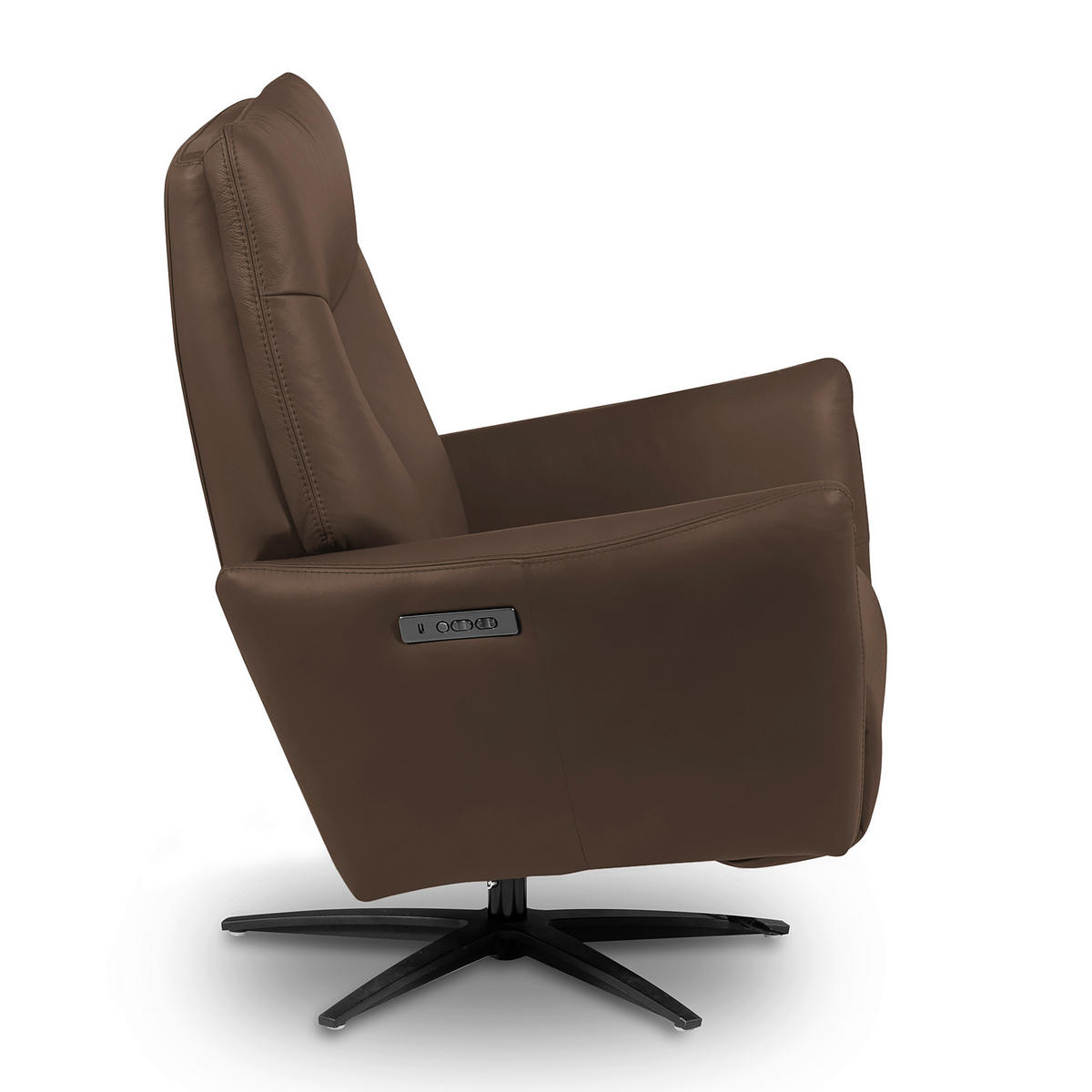 RELAXSESSEL Leder Braun  - Schwarz/Braun, Design, Leder/Metall (76/107/88cm) - Livetastic