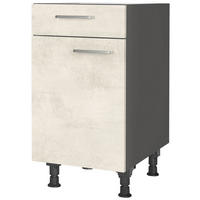 SCHUBKASTENUNTERSCHRANK 45/87/56 cm  in Weiß  - Schieferfarben/Edelstahlfarben, MODERN, Holzwerkstoff/Metall (45/87/56cm) - Nobilia