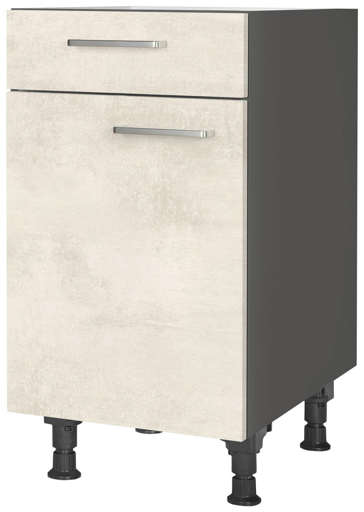 SCHUBKASTENUNTERSCHRANK 45/87/56 cm  in Weiß  - Schieferfarben/Edelstahlfarben, MODERN, Holzwerkstoff/Metall (45/87/56cm) - Nobilia