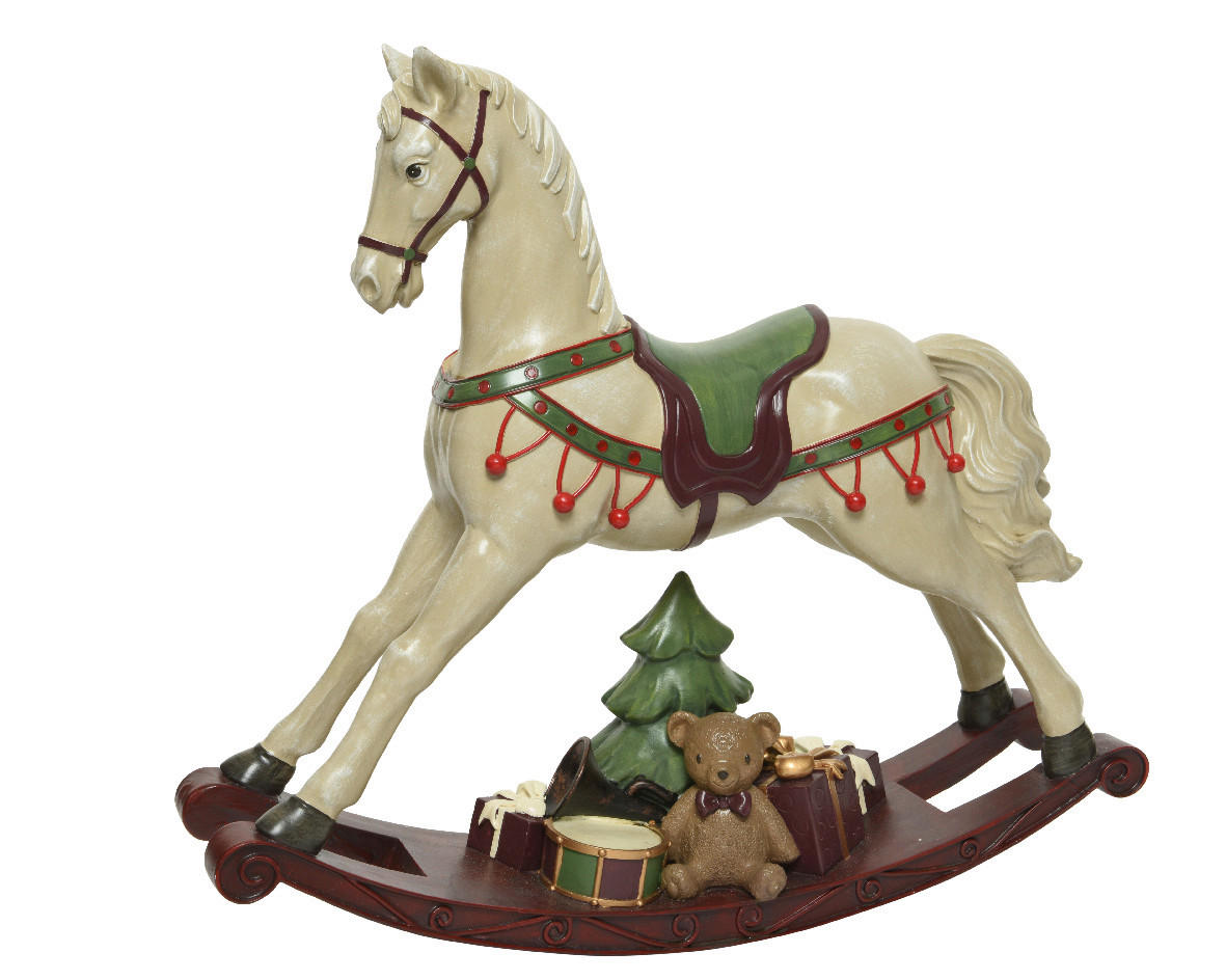 SCHAUKELPFERD  - Weiß, KONVENTIONELL, Kunststoff (14,00/55,50/48,00cm) - X-Mas