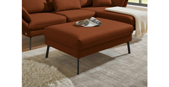 ECKSOFA  in Flachgewebe Kupferfarben  255-365/175-224 cm  - Schwarz/Kupferfarben, Design, Textil/Metall (255-365/175-224cm) - Dieter Knoll
