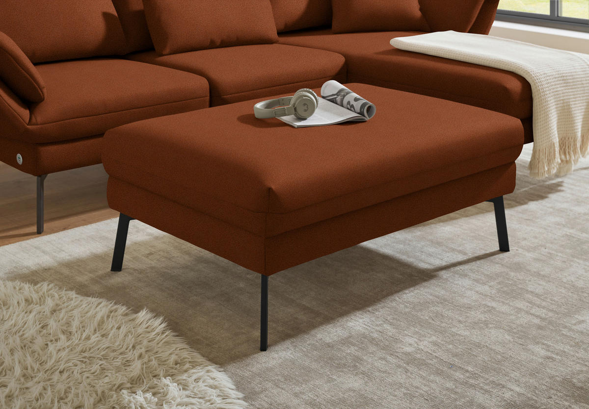 ECKSOFA  in Flachgewebe Kupferfarben  255-365/175-224 cm  - Schwarz/Kupferfarben, Design, Textil/Metall (255-365/175-224cm) - Dieter Knoll