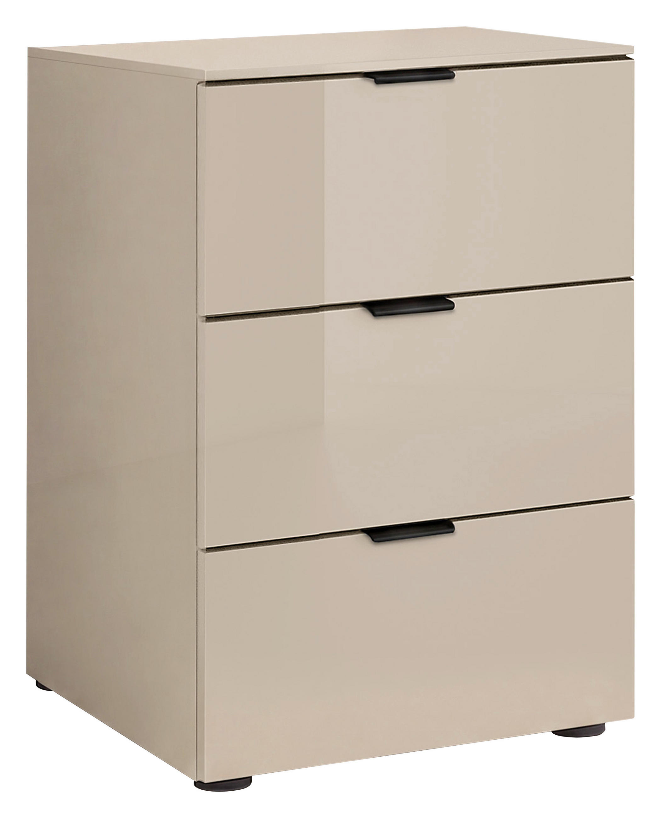 NACHTSCHRANK 40/58/40 cm  - Sandfarben/Schwarz, Design, Glas/Holzwerkstoff (40/58/40cm) - Dieter Knoll