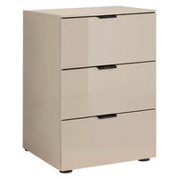 NACHTSCHRANK 40/58/40 cm  - Sandfarben/Schwarz, Design, Glas/Holzwerkstoff (40/58/40cm) - Dieter Knoll