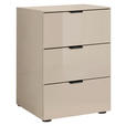 NACHTSCHRANK 40/58/40 cm  - Sandfarben/Schwarz, Design, Glas/Holzwerkstoff (40/58/40cm) - Dieter Knoll