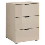 NACHTSCHRANK 40/58/40 cm  - Sandfarben/Schwarz, Design, Glas/Holzwerkstoff (40/58/40cm) - Dieter Knoll