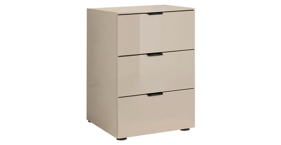 NACHTSCHRANK 40/58/40 cm  - Sandfarben/Schwarz, Design, Glas/Holzwerkstoff (40/58/40cm) - Dieter Knoll