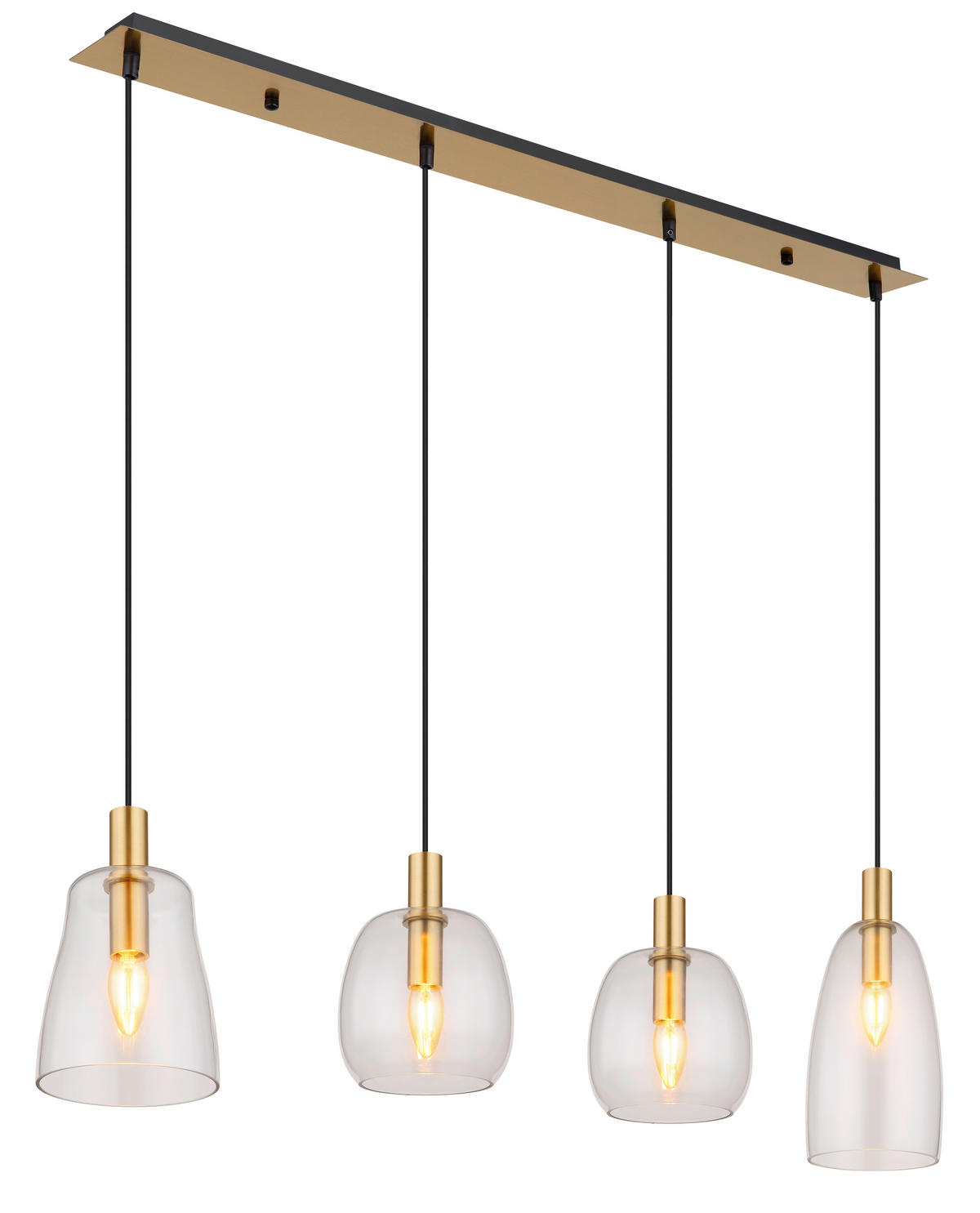 HÄNGELEUCHTE 107/16/120 cm   - Messingfarben, KONVENTIONELL, Glas/Metall (107/16/120cm) - Globo
