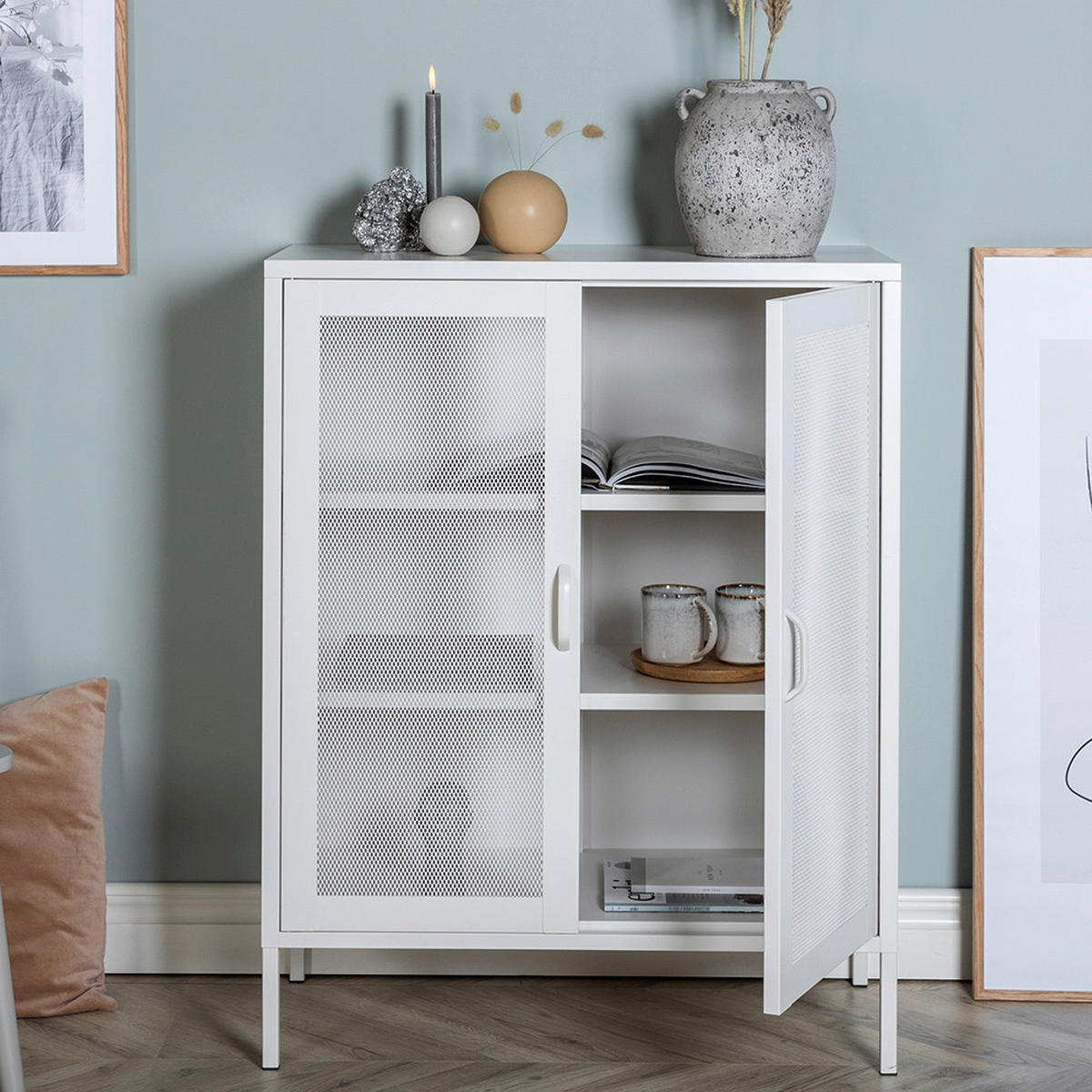 SIDEBOARD  80/101,5/40 cm  - Weiß, Design, Metall (80/101,5/40cm) - Livetastic