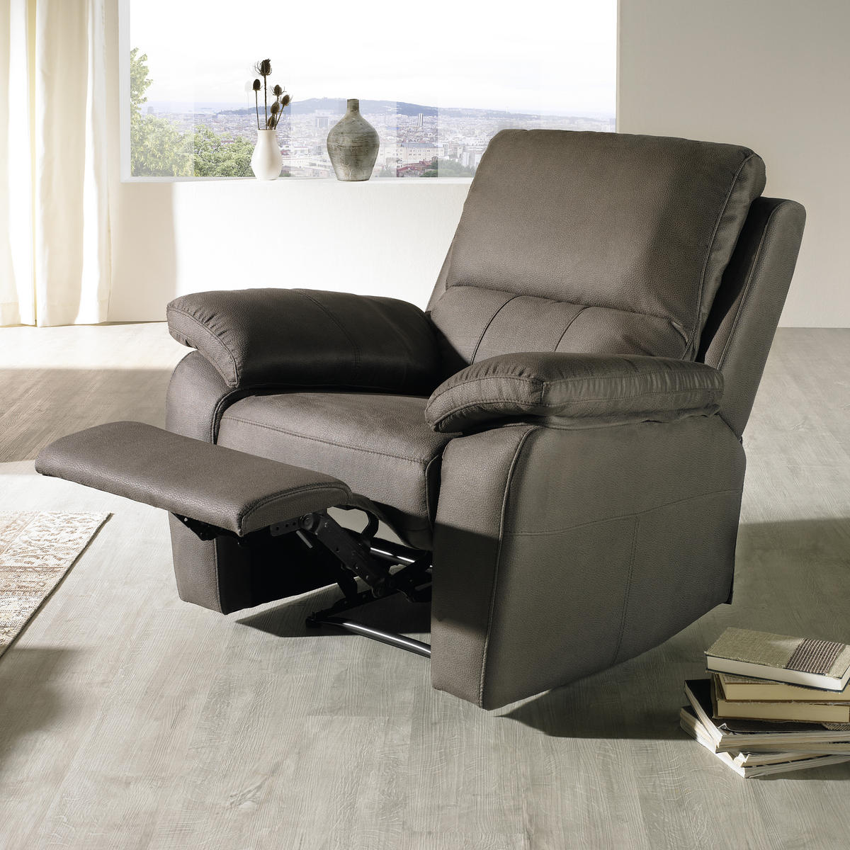 Sitzgarnitur inkl. Funktionen Flachgewebe Braun  - Braun, KONVENTIONELL, Kunststoff/Textil (198/149/94/95/99cm) - Xora