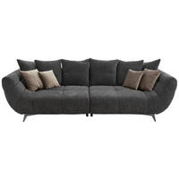 BIGSOFA Webstoff Schwarz  - Edelstahlfarben/Schwarz, Design, Textil/Metall (300/79/133cm) - Hom`in