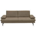 3-SITZER-SOFA  in Echtleder Beige   - Beige/Schwarz, Design, Leder/Metall (222/86/104cm) - Dieter Knoll