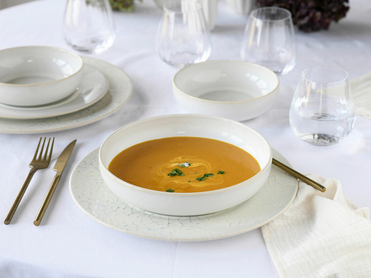 TAFELSERVICE Creme, Weiß Unico Toscania 8-teilig  - Creme/Weiß, Basics, Keramik - Creatable