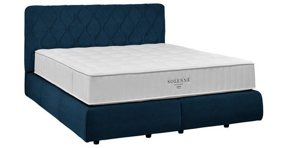 BOXSPRINGBETT 180/200 cm  in Blau  - Blau/Schwarz, Design, Kunststoff/Textil (180/200cm) - Johann Jakob