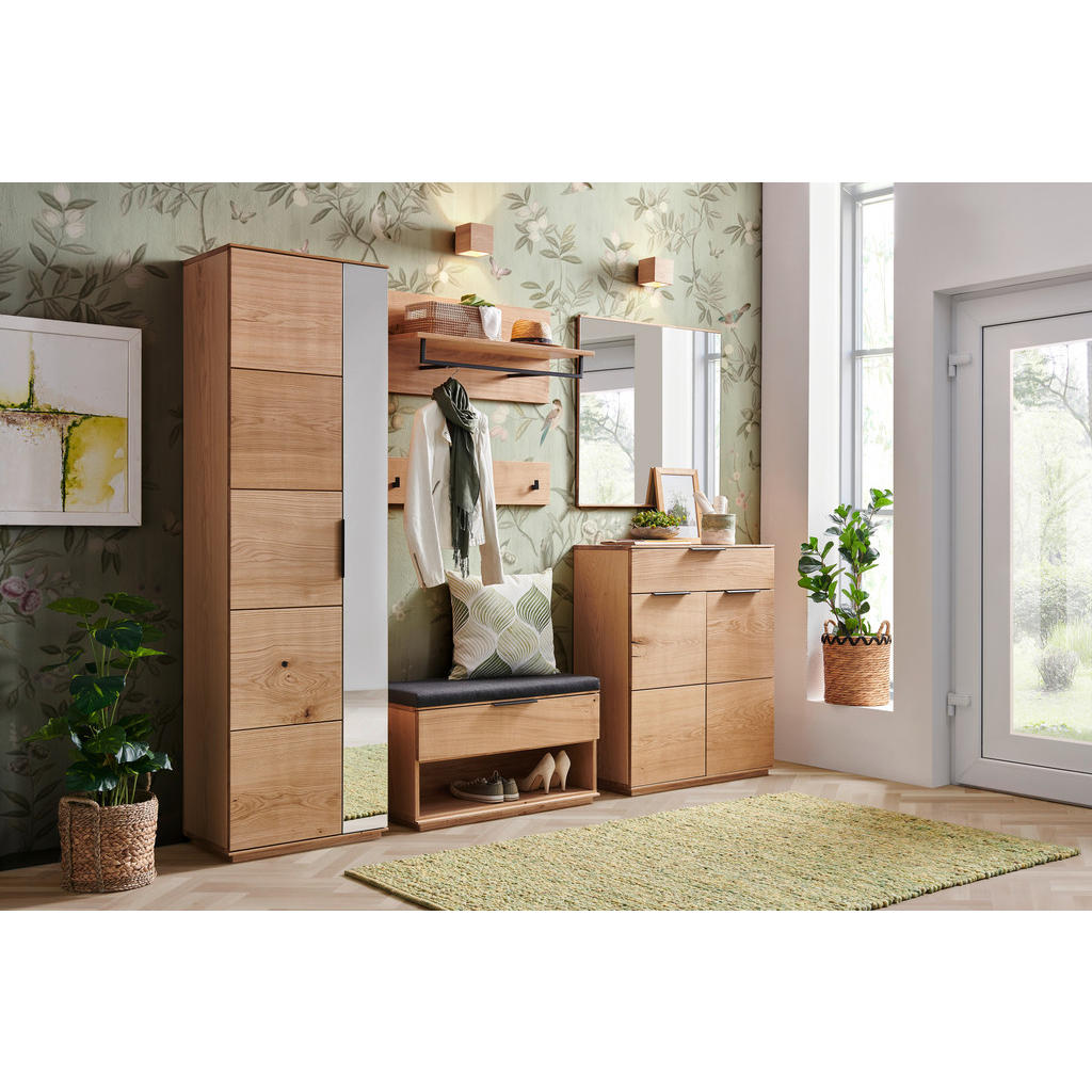 Thumbnail - Linea Natura Garderobenschrank, Eiche, Holz, Wildeiche,Birke, Erle, furniert,Sperrholz, 2 Fächer, 60x202x38 cm, Beimöbel...