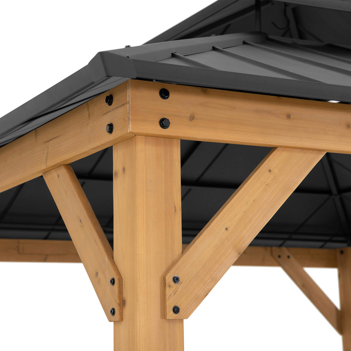 PAVILLON 330/305/330 cm  - Anthrazit, Basics, Holz/Metall (330/305/330cm) - Modante