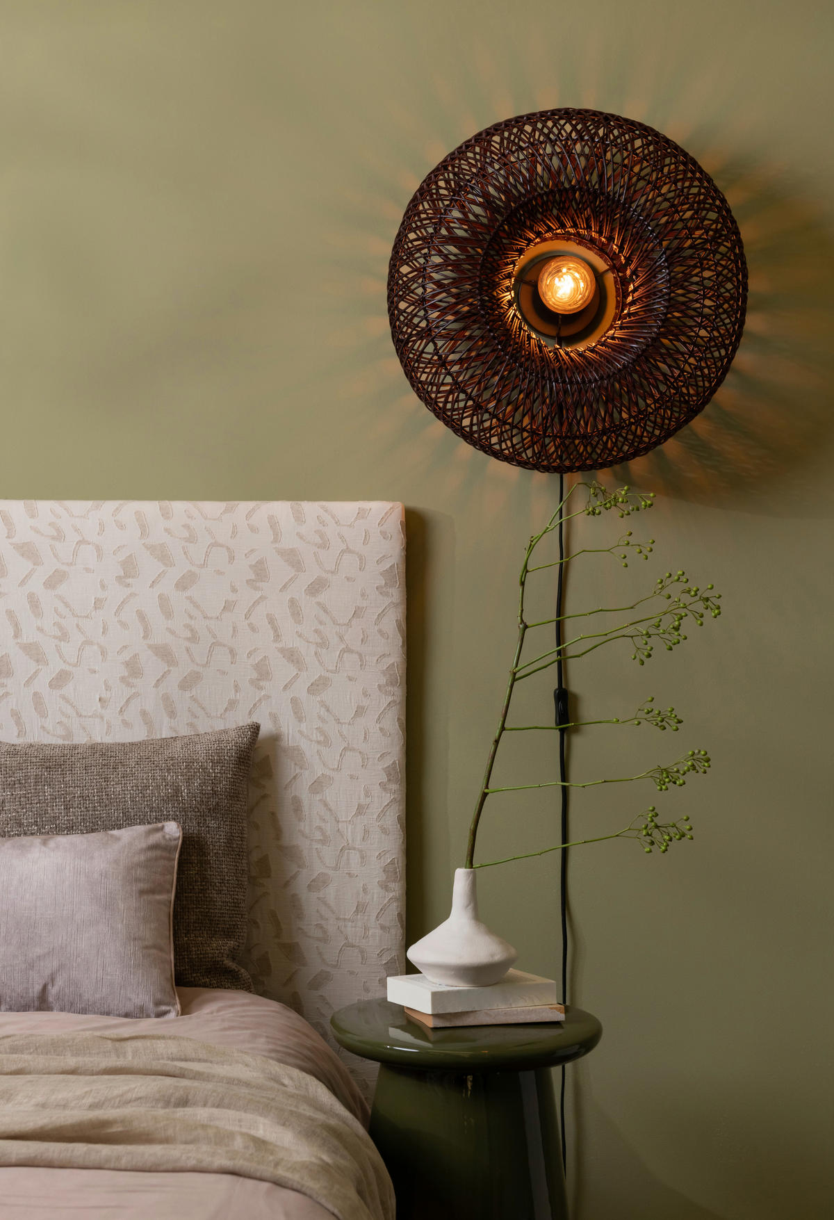 VÄGGLAMPA 50/23 cm   - bordeaux, Basics, naturmaterial (50/23cm) - Good & Mojo