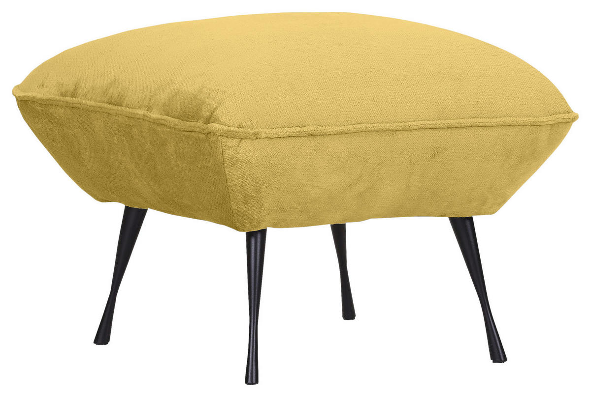 HOCKER Textil Gelb  - Gelb/Schwarz, Konventionell, Textil/Metall (60/49/53cm) - MID.YOU