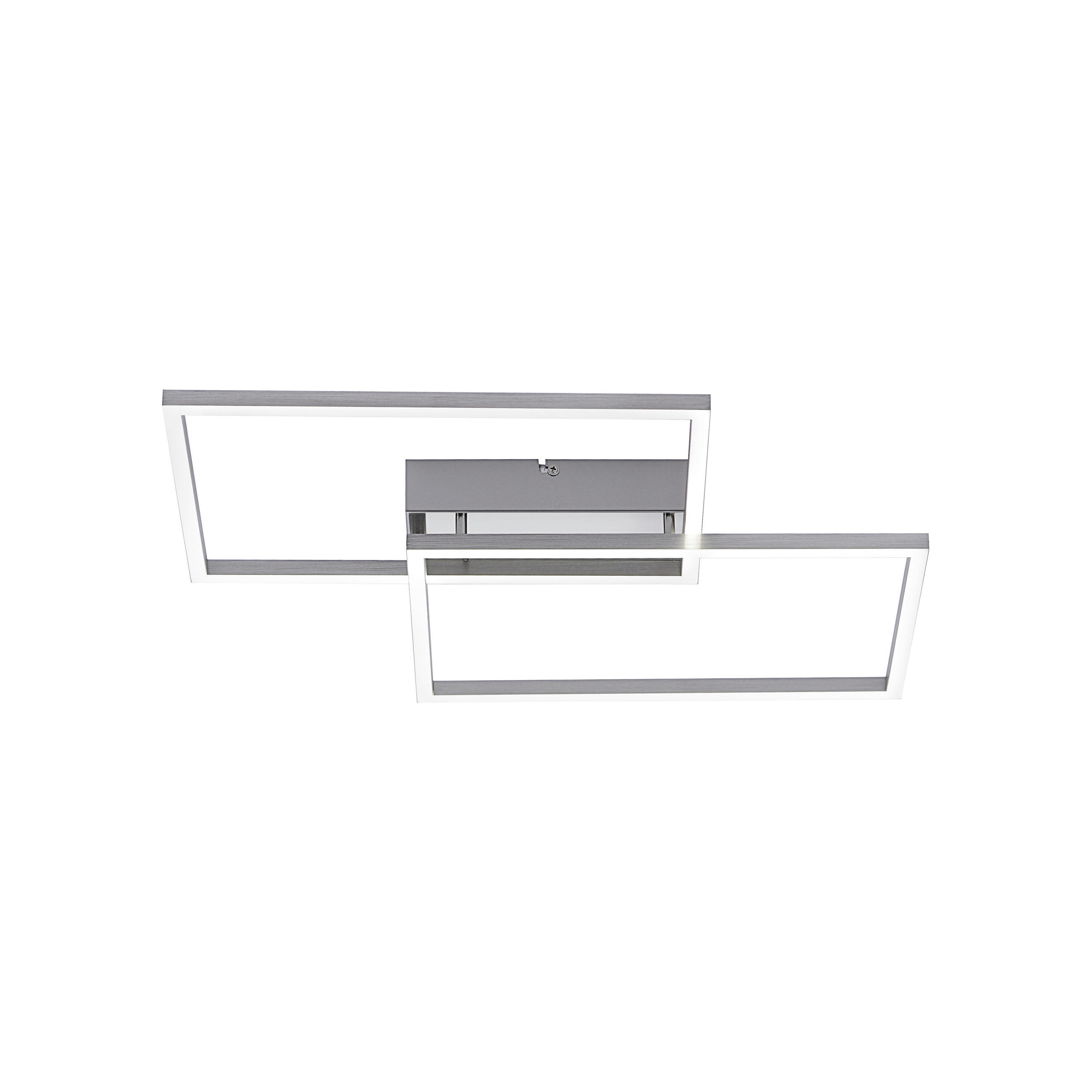 LED-DECKENLEUCHTE Iven 50,4/42/7 cm  - Nickelfarben, Design, Kunststoff/Metall (50,4/42/7cm)