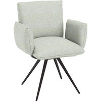 ARMLEHNSTUHL  Lederauswahl, Stoffauswahl Webstoff  - Anthrazit/Hellgrün, Natur, Textil/Metall (72/90/65cm) - Venjakob