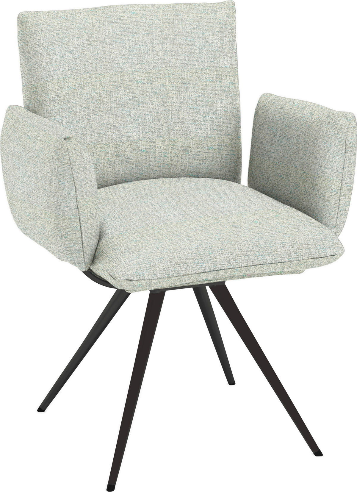 ARMLEHNSTUHL  Lederauswahl, Stoffauswahl Webstoff  - Anthrazit/Hellgrün, Natur, Textil/Metall (72/90/65cm) - Venjakob