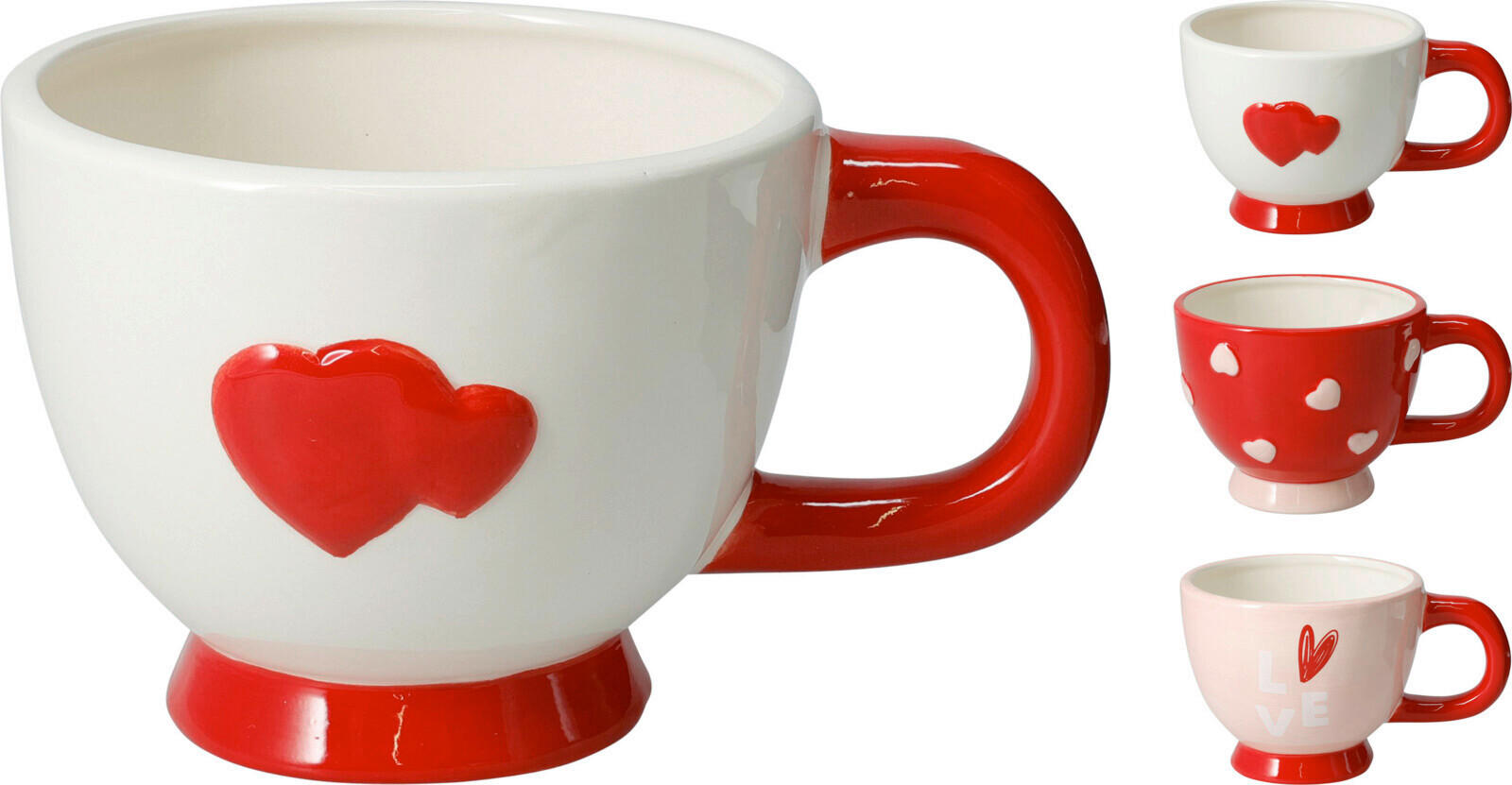 POHÁR  - pink/piros, Basics (500ml)