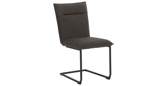 SCHWINGSTUHL Mikrofaser Anthrazit - Anthrazit/Schwarz, Design, Textil/Metall (47/87/62cm) - Valnatura