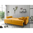 SCHLAFSOFA in Cord Gelb  - Gelb/Schwarz, KONVENTIONELL, Kunststoff/Textil (247/95/125cm) - Hom`in