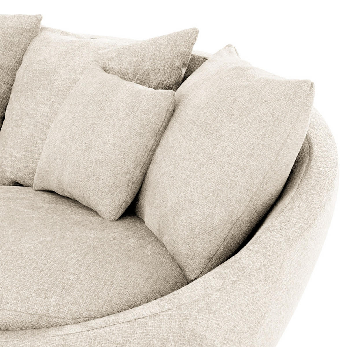 BIGSOFA in Chenille Silberfarben  - Silberfarben/Schwarz, Modern, Kunststoff/Textil (237/87/131cm) - Trendmanufaktur