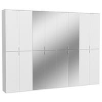 DREHTÜRENSCHRANK 244/193/34 cm,  in Weiß, 16 Tür(en)  - Chromfarben/Weiß Hochglanz, MODERN, Glas/Holzwerkstoff (244/193/34cm) - MID.YOU