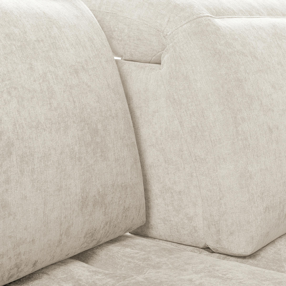 ECKSOFA  Webstoff Creme  - Creme/Schwarz, Design, Textil/Metall (195/268cm) - Livetastic