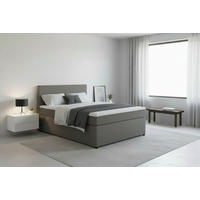 BOXSPRINGBETT 140/200 cm,  in Grau, Matratze, Topper, H3 = fest  - Schwarz/Grau, MODERN, Kunststoff/Textil (140/200cm) - MID.YOU