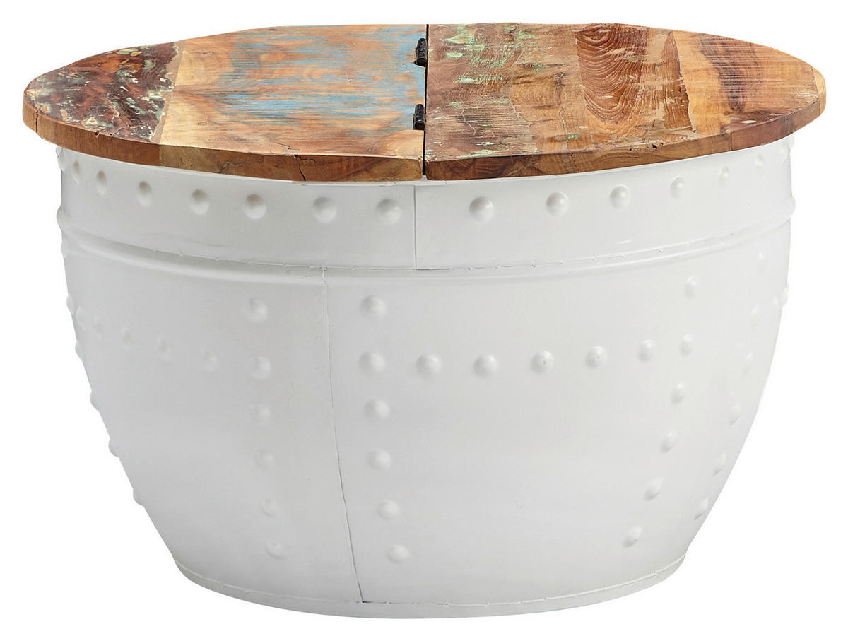 KLUBSKA MIZA, rjava, bela  - bela/rjava, Moderno, kovina/les (60/60/36cm) - MID.YOU