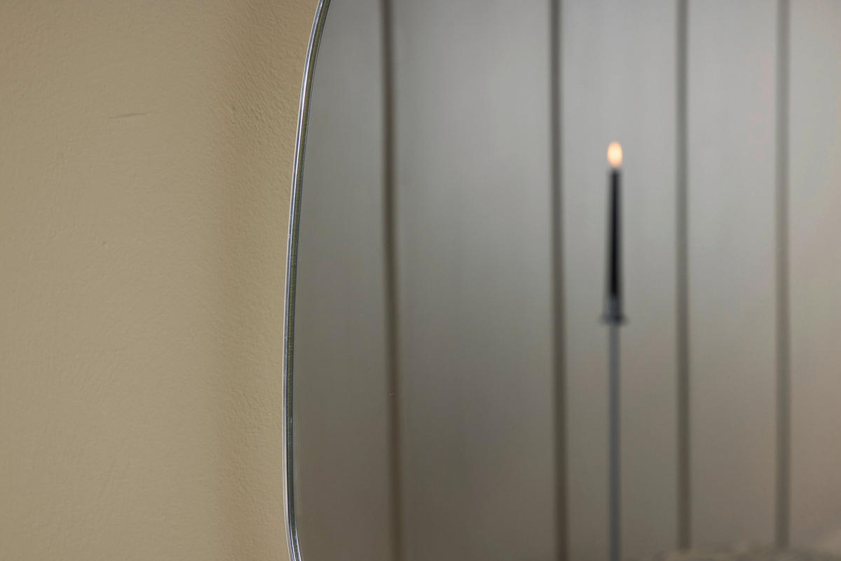 SPIEGEL 40/65/3 cm    in oval  - Silberfarben, MODERN, Glas/Metall (40/65/3cm) - Livetastic