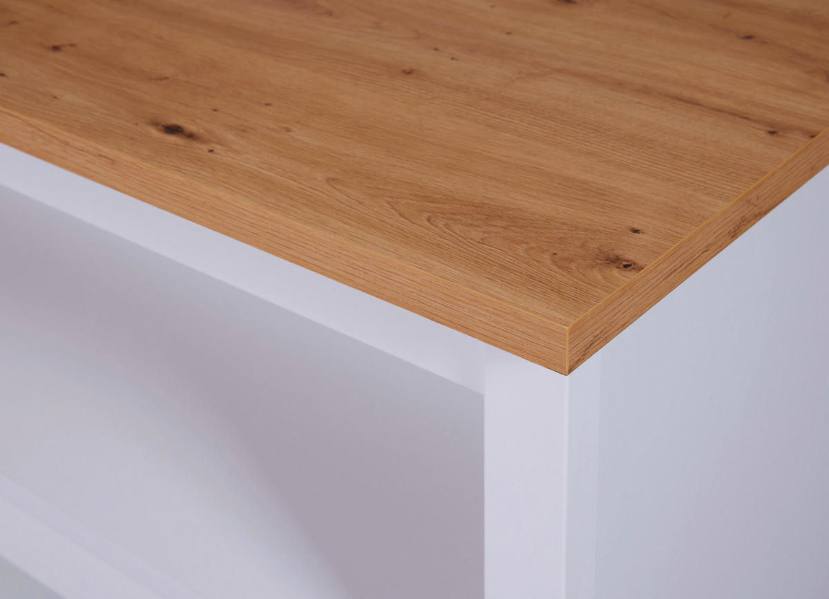 ÎLOT DE CUISINE   in Weiss, Eiche Artisan  - Weiss/Eiche Artisan, Konventionell, Holz/Holzwerkstoff (124/91,5/75cm) - MID.YOU